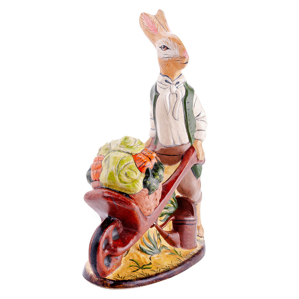 Vaillancourt Chalkware Colonial Bunny with Wheelbarrow | The Shops at Colonial Williamsburg