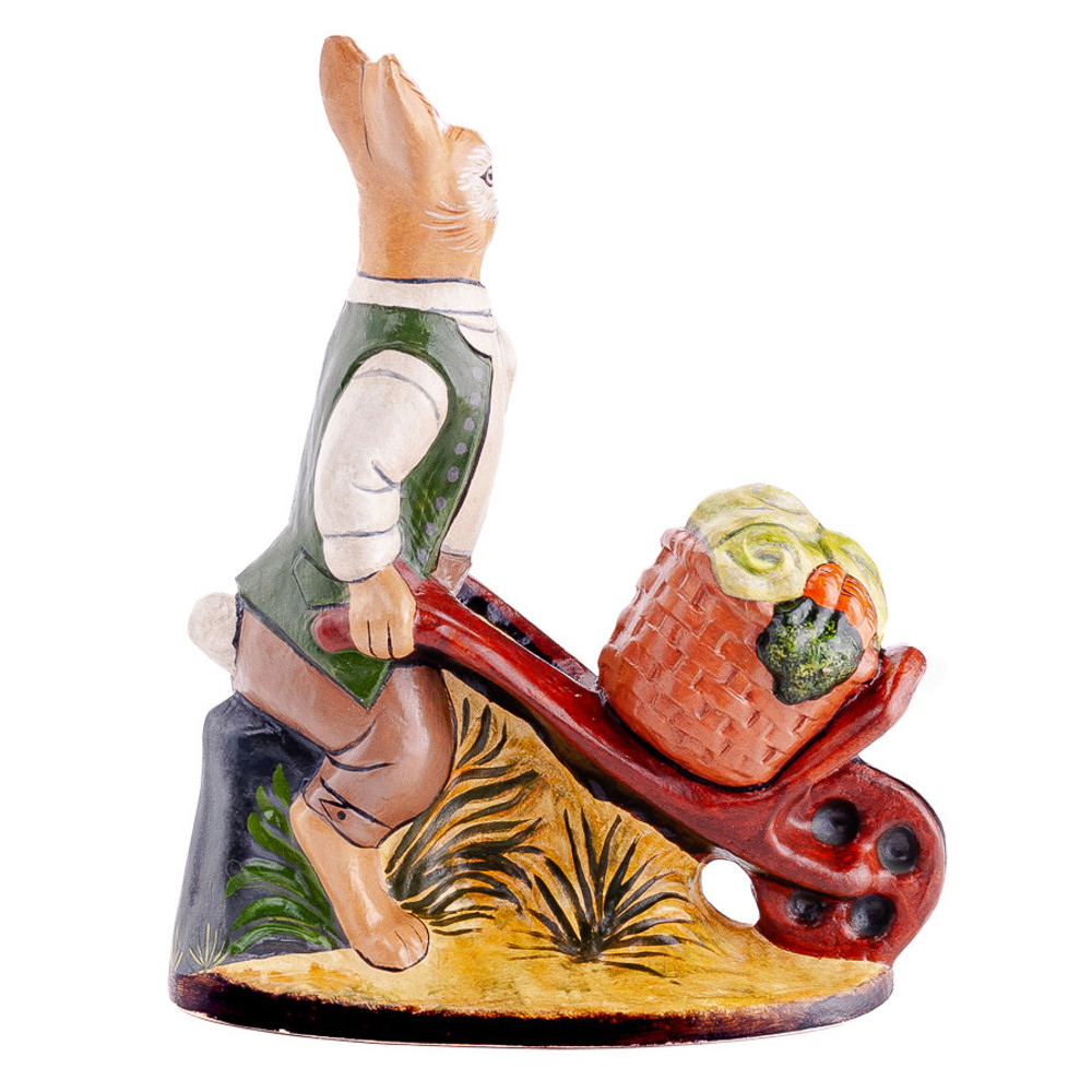 Vaillancourt Chalkware Colonial Bunny with Wheelbarrow | The Shops at Colonial Williamsburg