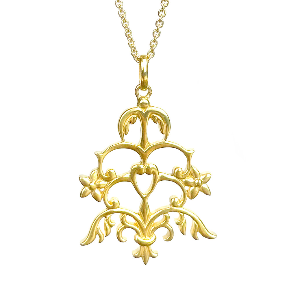The Queen's Jewelry - Gold Plated Sterling Silver Flourish Pendant | The Shops at Colonial Williamsburg