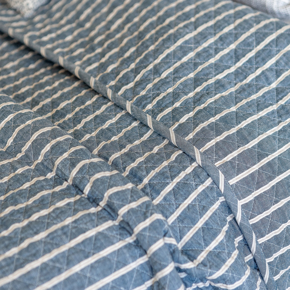 CRAFT & FORGE Hayslip Bedding by Taylor Linens - Indigo Stripe | The Shops at Colonial Williamsburg