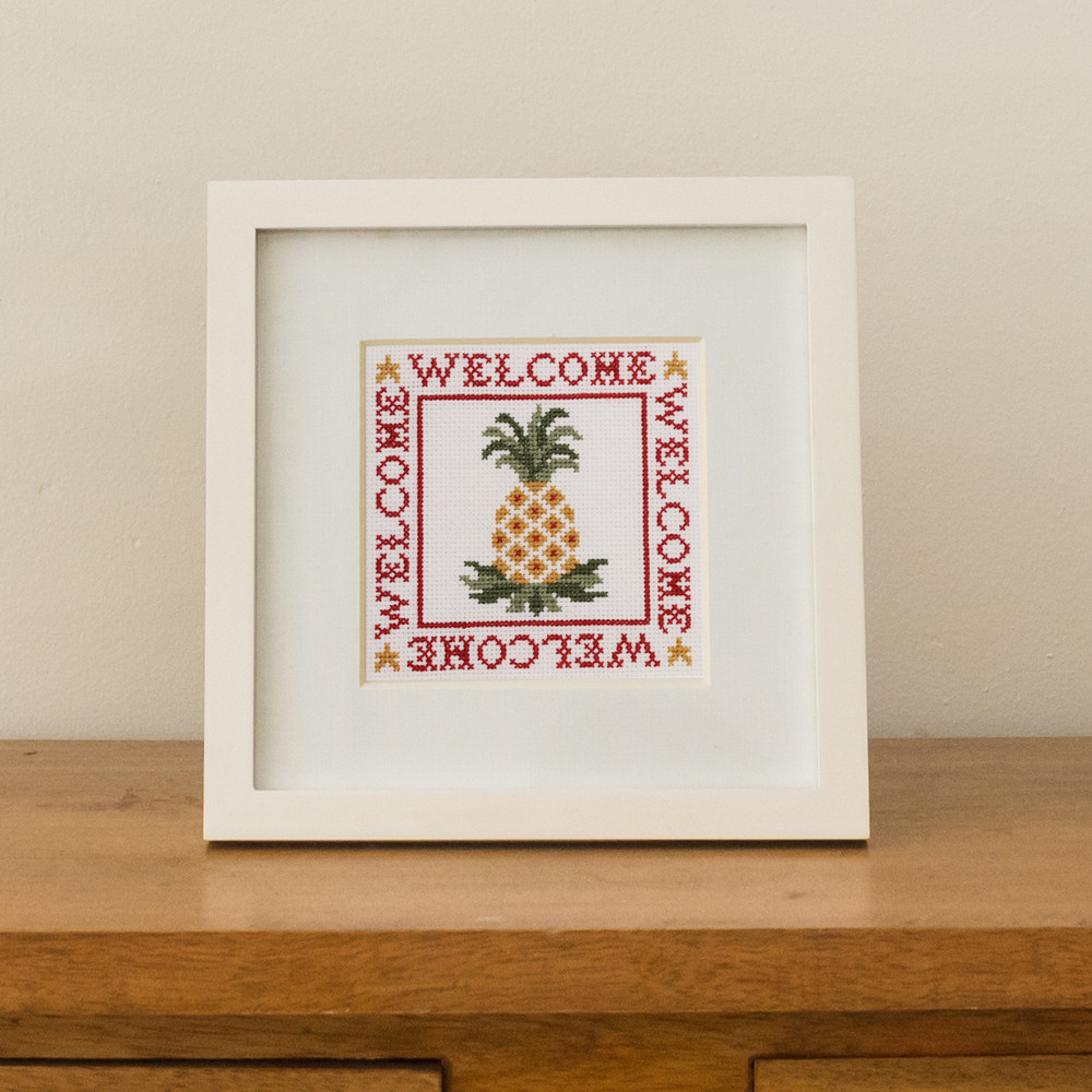 "Welcome" Pineapple Mini Counted Cross Stitch Kit | The Shops at Colonial Williamsburg