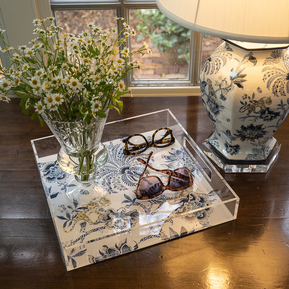 WILLIAMSBURG Braganza Blue Lucite Tray by Port 68
