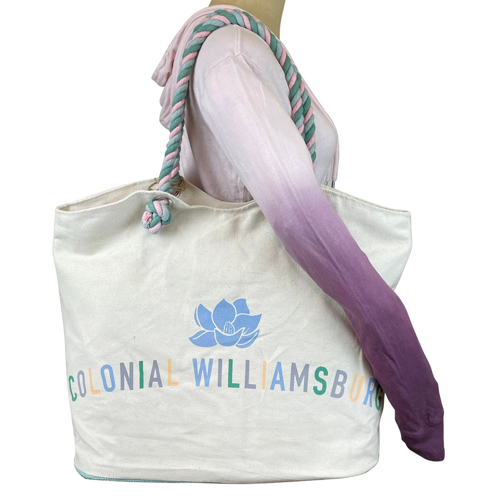 Colonial Williamsburg Magnolia Canvas Rope Bag | The Shops at Colonial Williamsburg