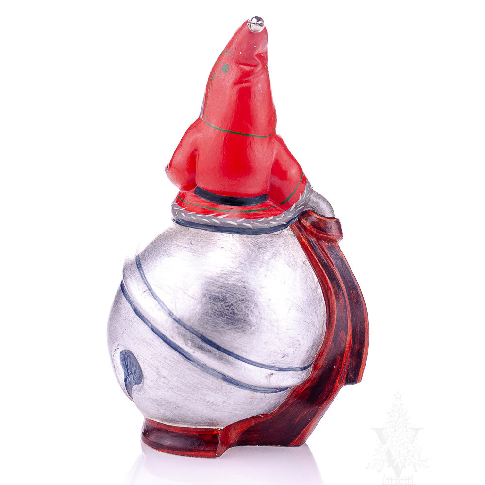 Vaillancourt Chalkware Santa on Silver Sleigh Bell