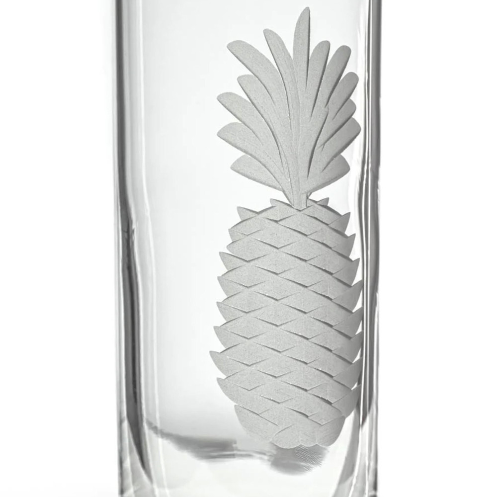 Fresh Pineapple Etched Cordial Shot Glass 2.5 Oz
