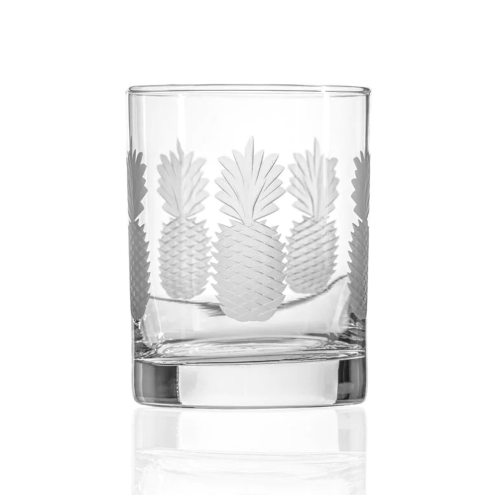 Fresh Pineapple Etched Double Old Fashioned Glass 13 Oz | The Shops at Colonial Williamsburg