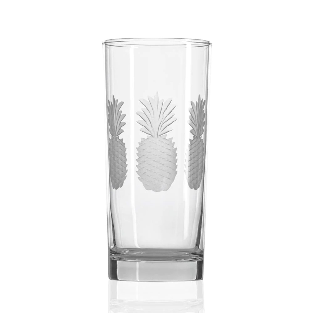 Fresh Pineapple Etched Highball Cooler Cocktail Glass 15 Oz | The Shops at Colonial Williamsburg
