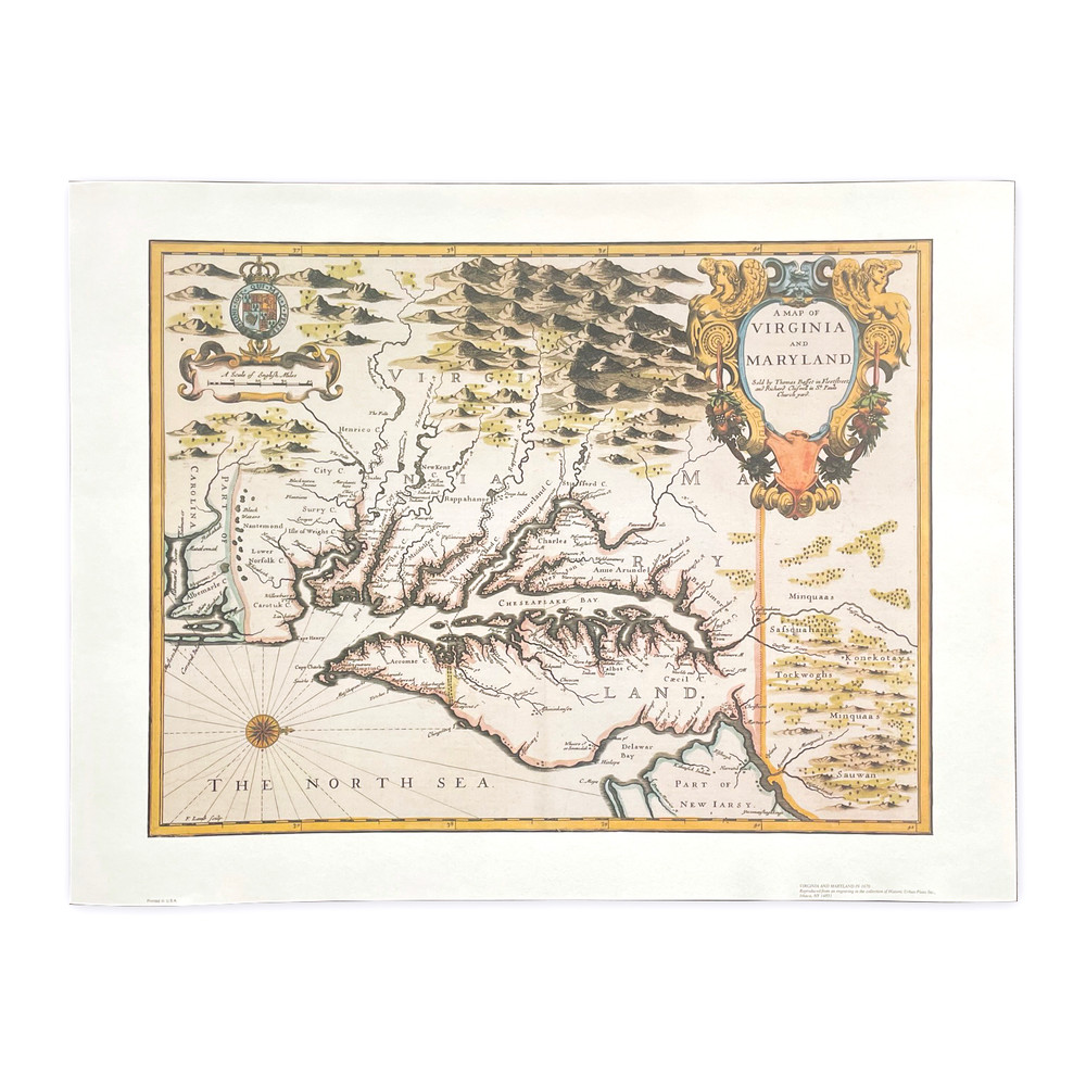 Map of Virginia & Maryland 1676 | The Shops at Colonial Williamsburg