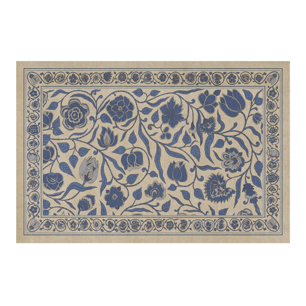 WILLIAMSBURG Antique Floral "A Solemn Soul" Vintage Vinyl Floorcloth | The Shops at Colonial Williamsburg
