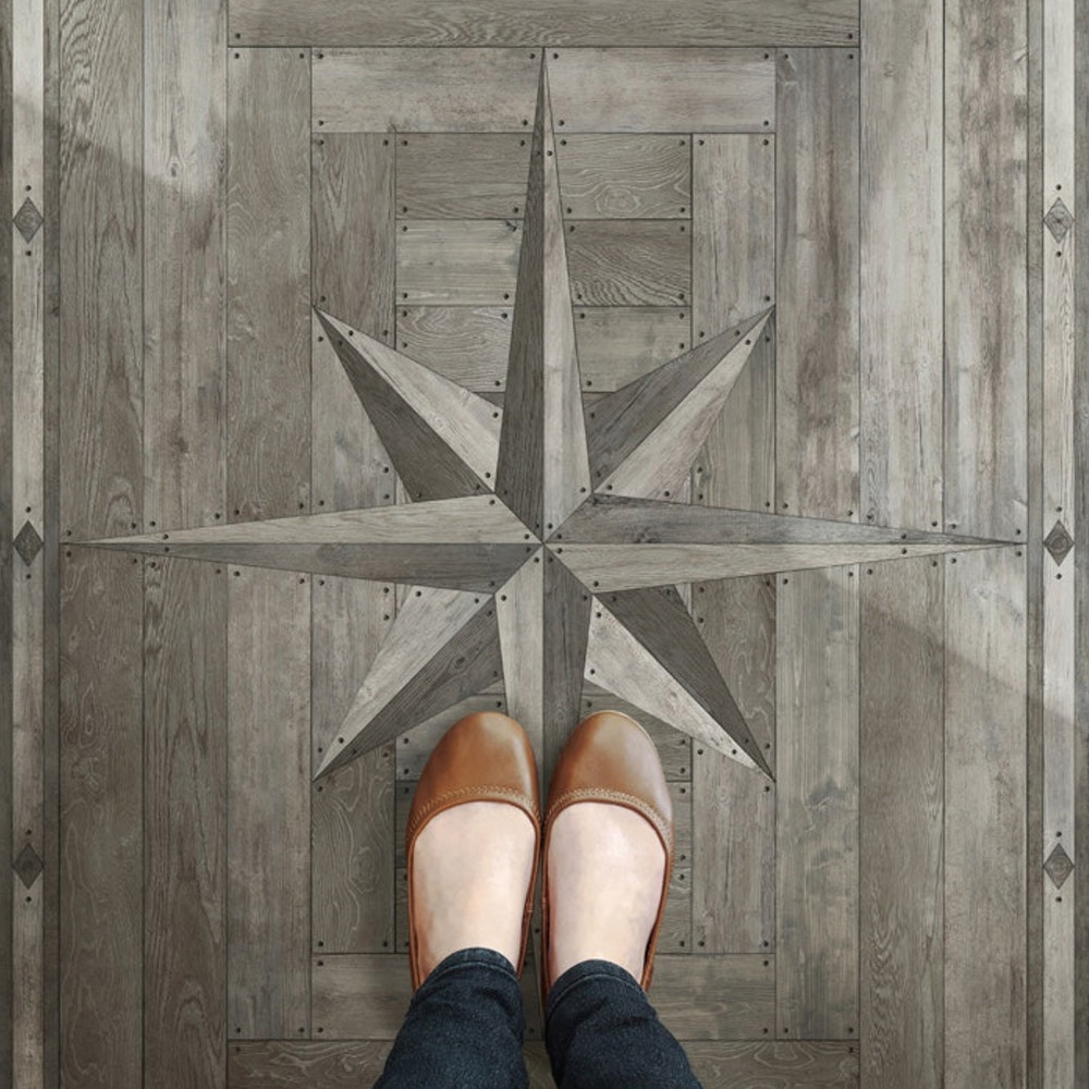 WILLIAMSBURG 18th Century Joinery "Dark Pine Shadows" Vintage Vinyl Floorcloth | The Shops at Colonial Williamsburg