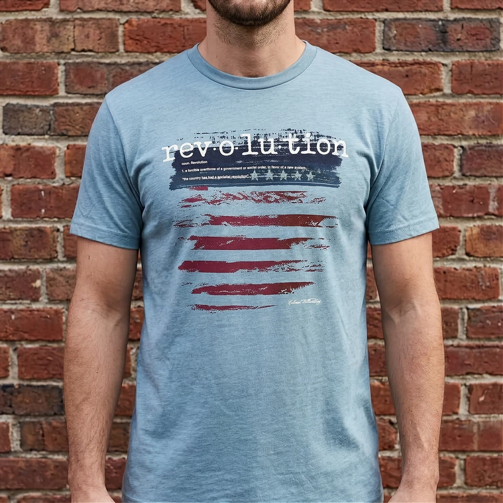 Colonial Williamsburg T-Shirt - Revolution Definition - Light Blue | The Shops at Colonial Williamsburg
