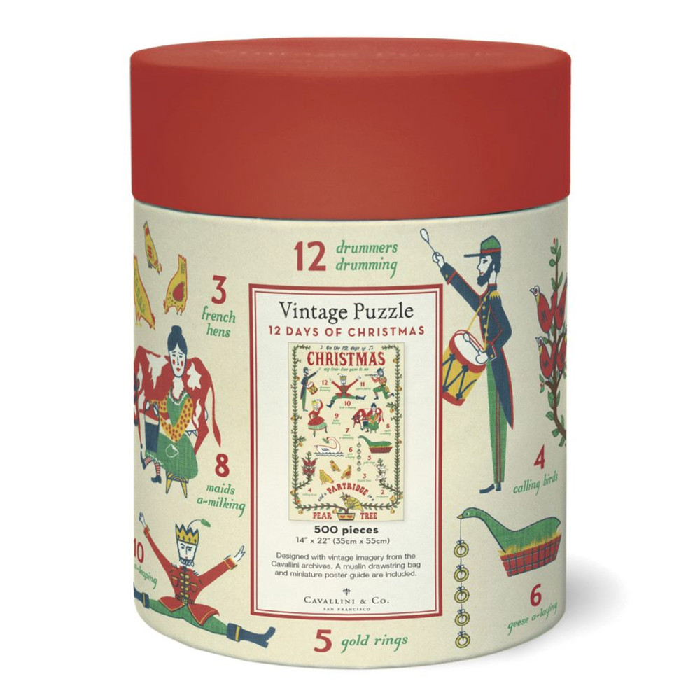【年末&クリスマスセール】500TX ヴィンテージペイント 12 Days of Christmas 500 Piece Jigsaw Puzzle