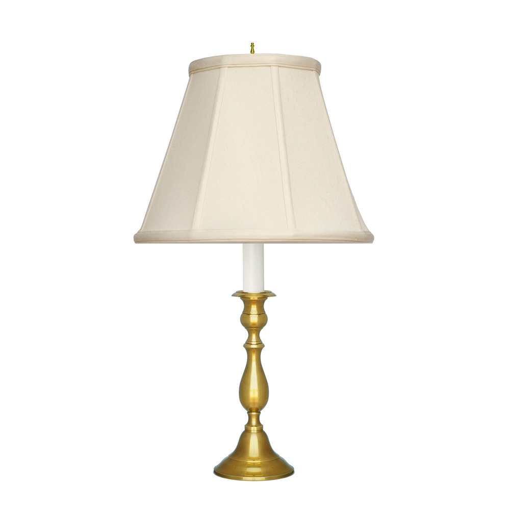 Antique Brass Candlestick Lamp with White Shade | The Shops at Colonial Williamsburg