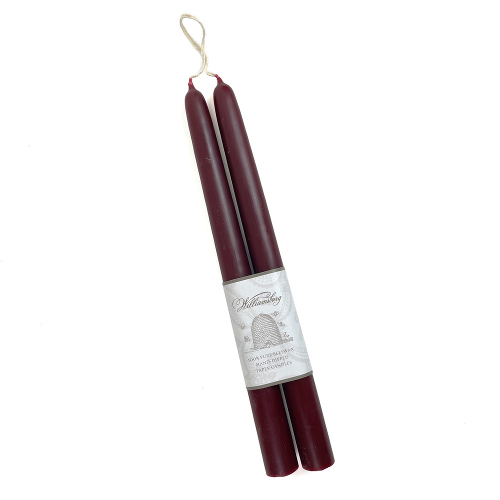 Burgundy Red Taper Beeswax Candles | The Shops at Colonial Williamsburg
