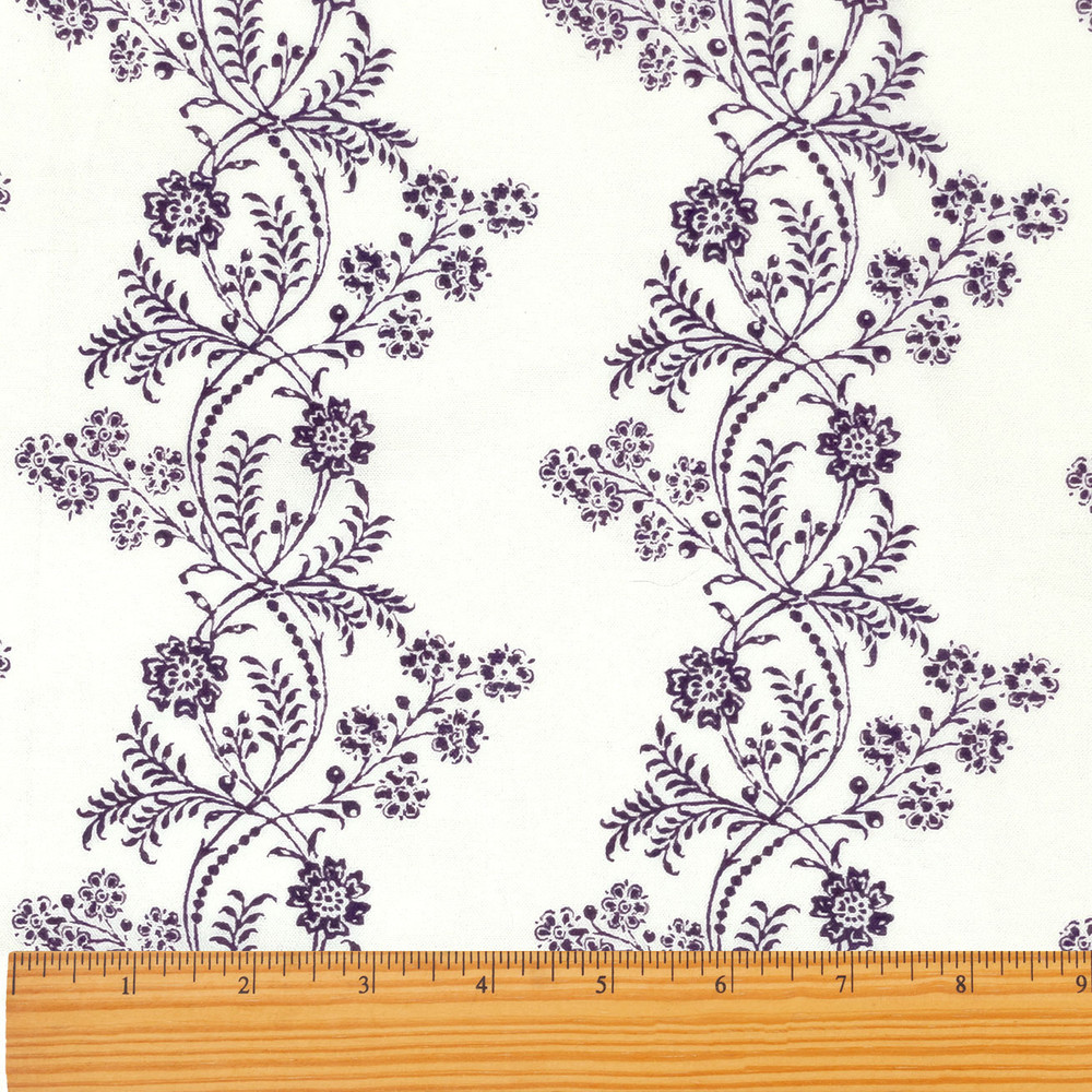 Trailing Blossoms on Cream Reproduction Fabric