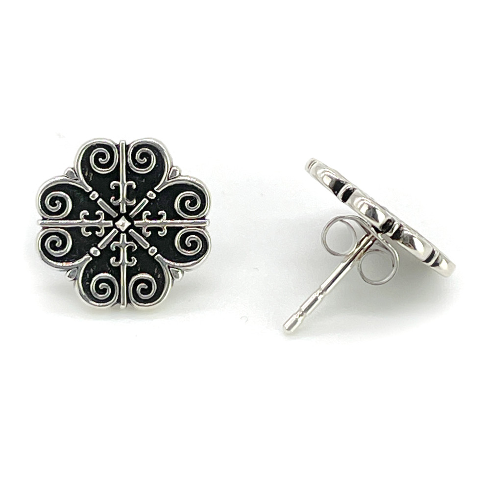 Abby Heart Quatrefoil Sterling Silver Post Earrings | The Shops at Colonial Williamsburg