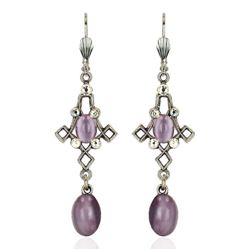 Lavender Cat’s Eye Drop Earrings by Anne Koplik | The Shops at Colonial Williamsburg