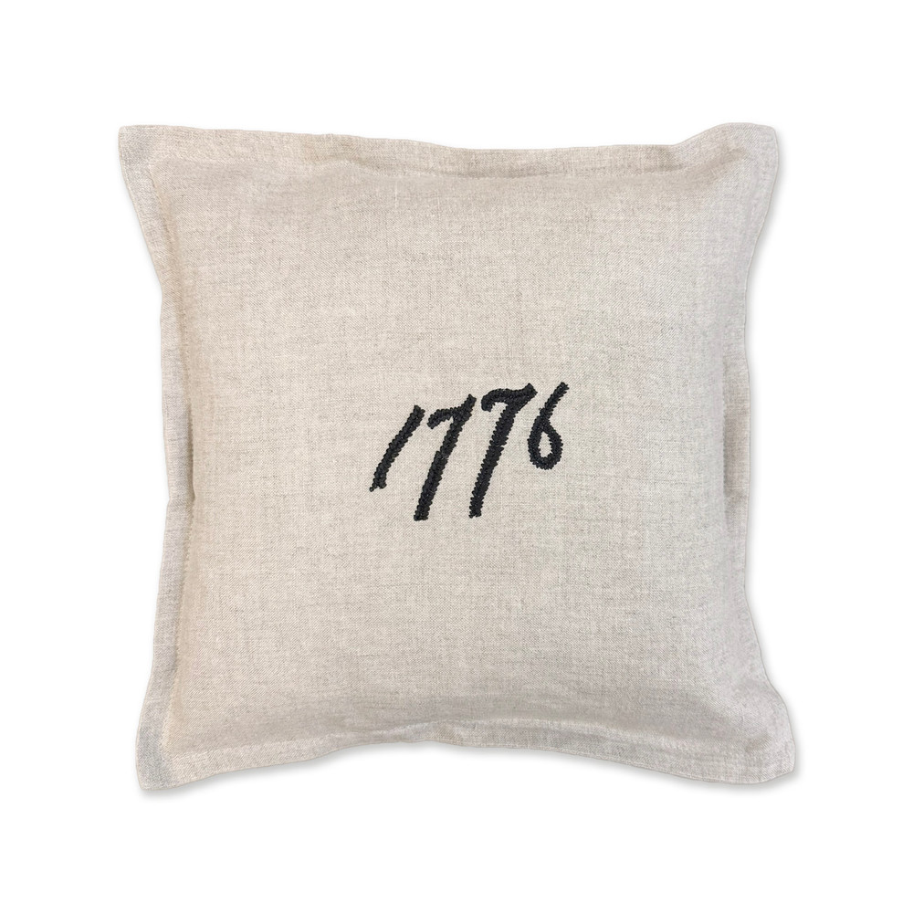 CRAFT & FORGE "1776" Embroidered Pillow by Taylor Linens | The Shops at Colonial Williamsburg
