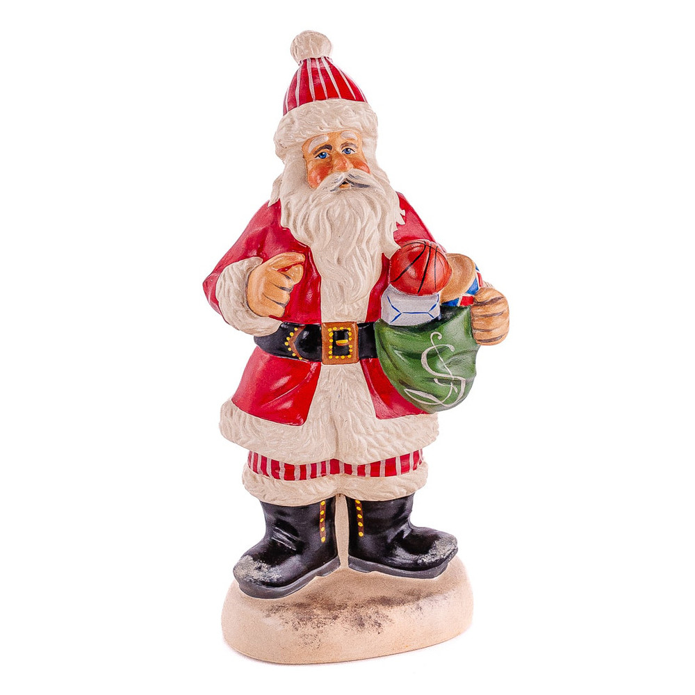 Vaillancourt Chalkware Gold Santa with Pineapple