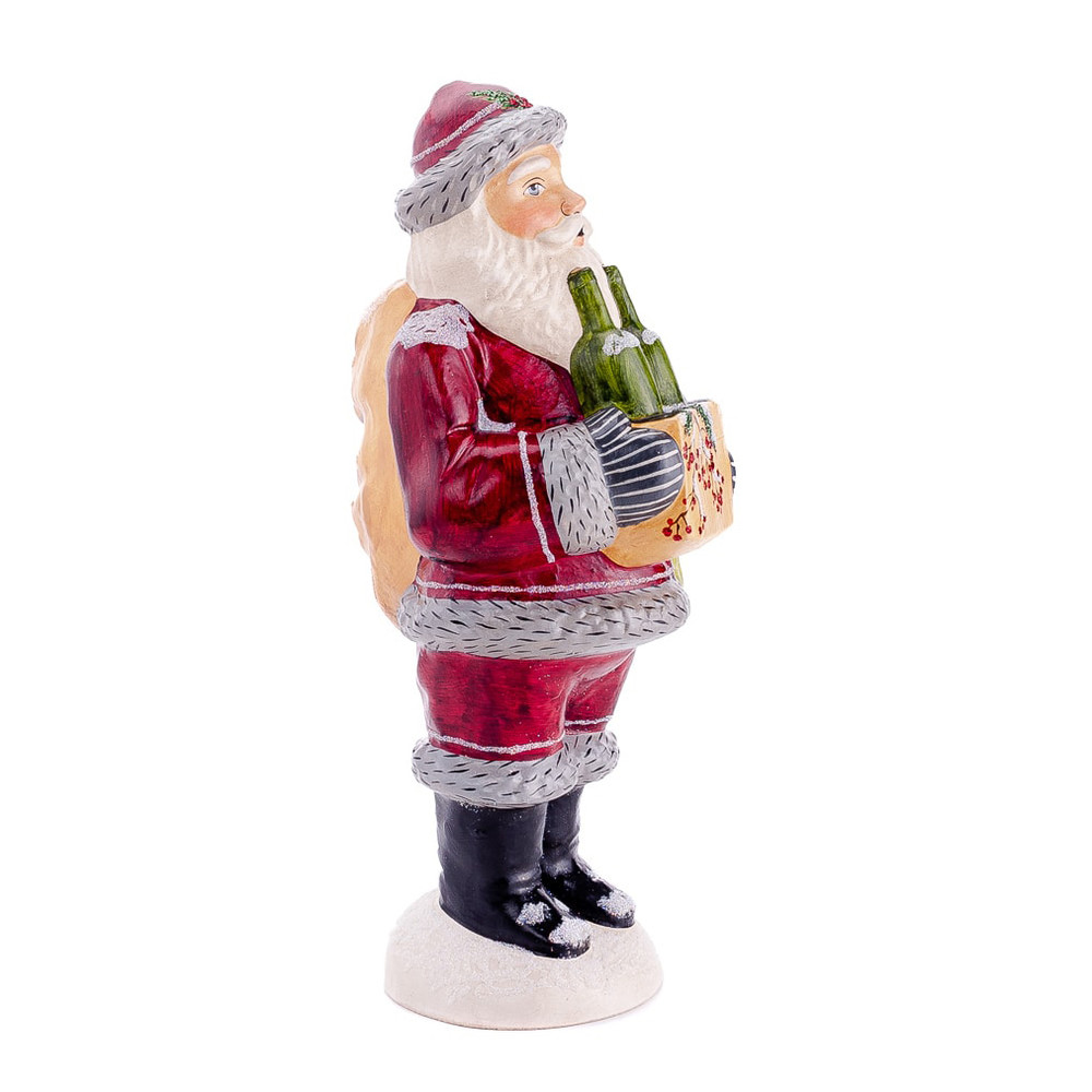 Vaillancourt Chalkware Burgundy Wine Santa