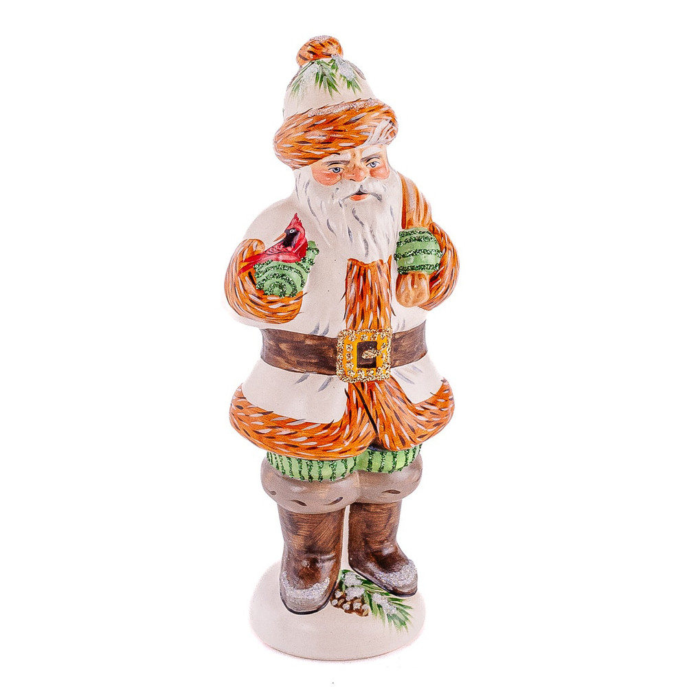 Vaillancourt Chalkware Santa Holding Red Cardinal | The Shops at Colonial Williamsburg