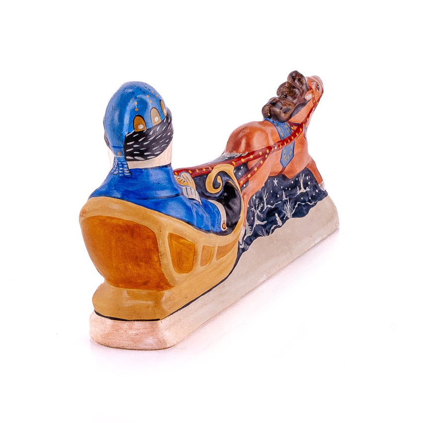 Vaillancourt Chalkware Santa in Sleigh 40th Edition