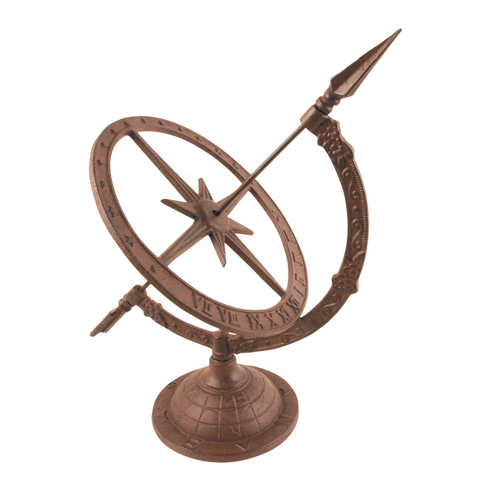 Antique Brown Cast Iron Sundial