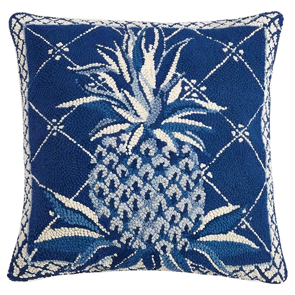 Williamsburg Pineapple Hooked Pillow