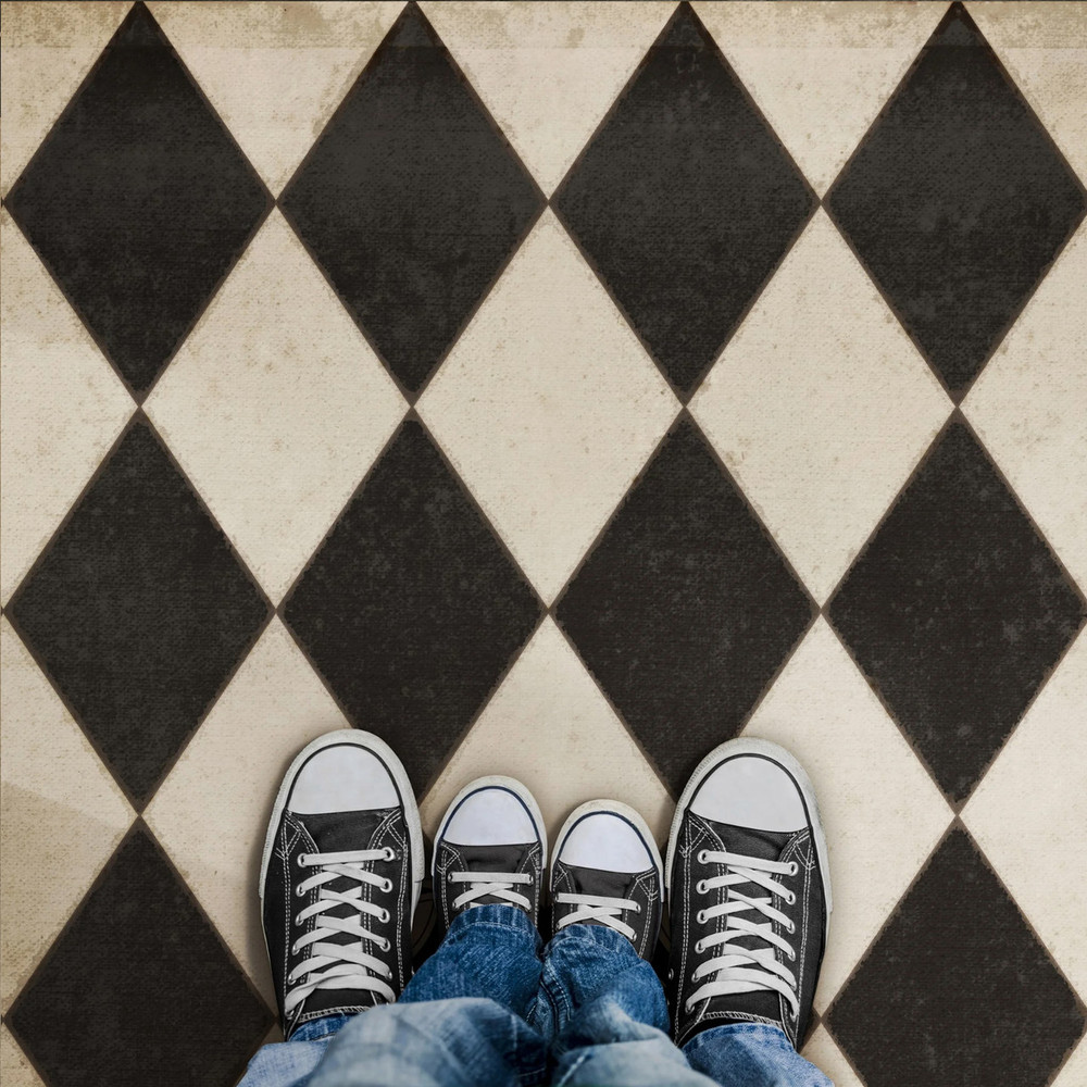 WILLIAMSBURG Diamonds "Edward" Vintage Vinyl Floorcloth | The Shops at Colonial Williamsburg