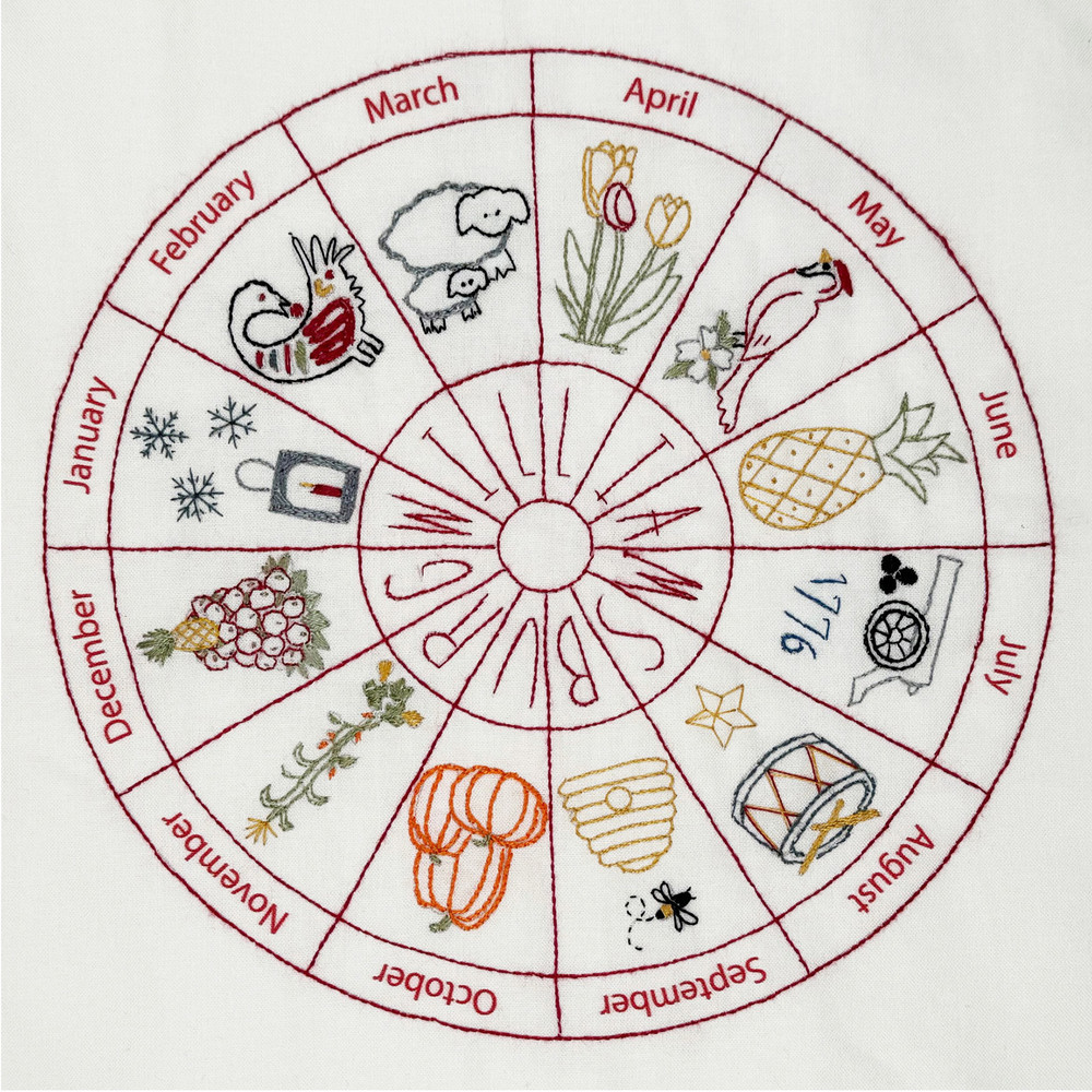 Colonial Williamsburg Icon Calendar Sampler Embroidery Kit | The Shops at Colonial Williamsburg