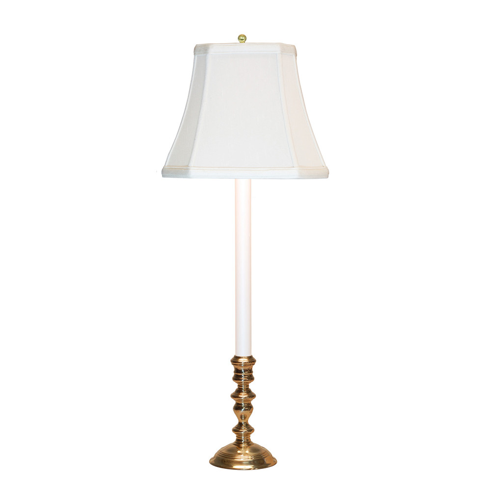Brookwood Brass Buffet Lamp - White Shade | The Shops at Colonial Williamsburg