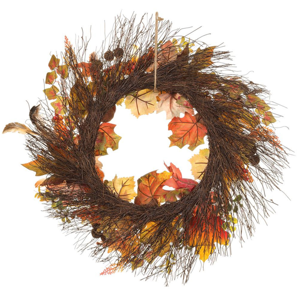 Acorn, Feather & Pumpkin Fall Wreath 24" | The Shops at Colonial Williamsburg