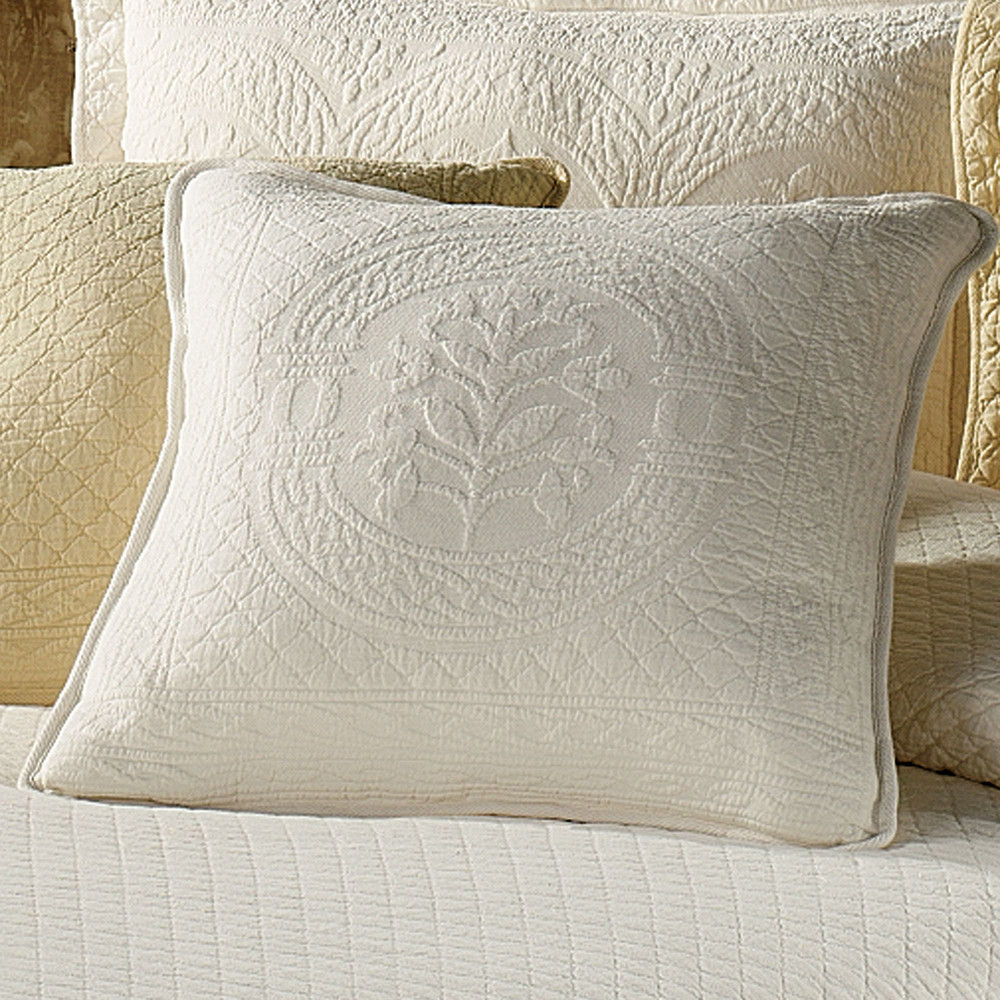 William and Mary Bone Matelassé Bedding - Accent Pillow | The Shops at Colonial Williamsburg