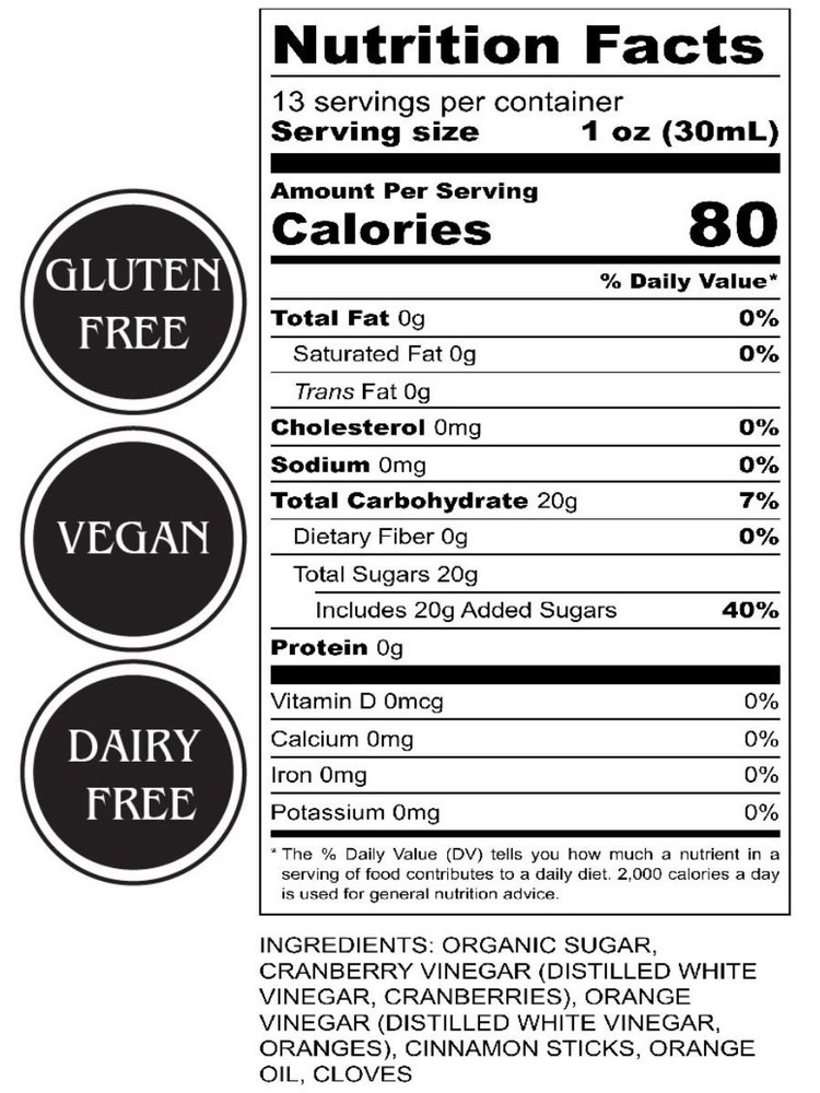 Spiced Cranberry Orange Shrub Non-Alcoholic Mixer | The Shops at Colonial Williamsburg