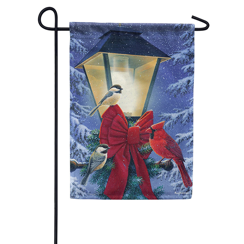 Winter Streetlight Holiday Garden Flag | The Shops at Colonial Williamsburg