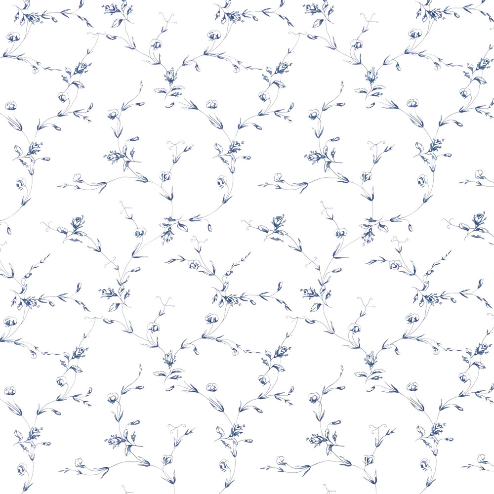 Moody Floral Vine Blue Reproduction Fabric | The Shops at Colonial Williamsburg