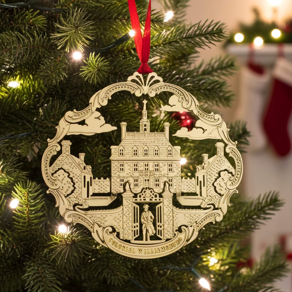 Colonial Williamsburg Governor's Palace Etched Gold Brass Ornament | The Shops at Colonial Williamsburg