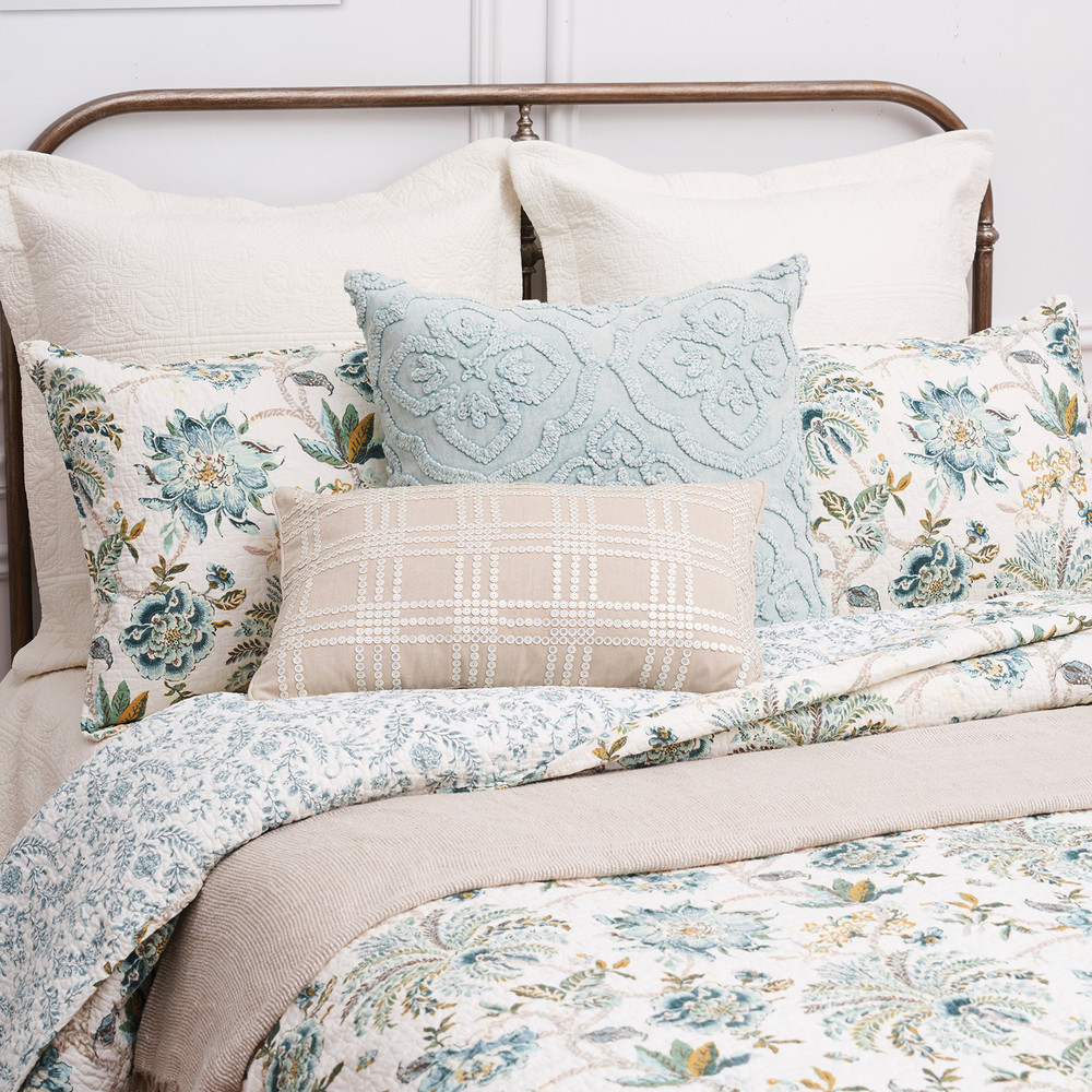 WILLIAMSBURG Braganza Teal Blue Quilt Set | The Shops at Colonial Williamsburg