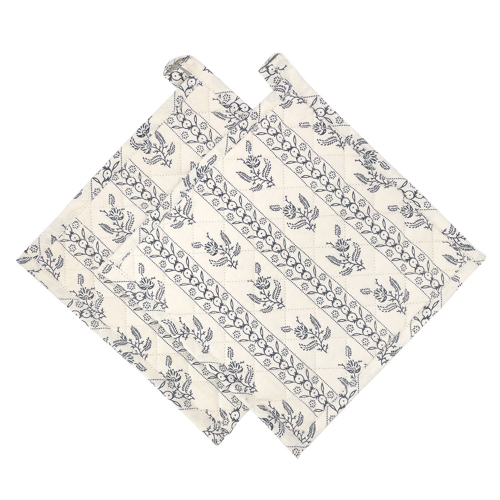 Craft & Forge Floral Stripe Pot Holders Set by Taylor Linens | The Shops at Colonial Williamsburg