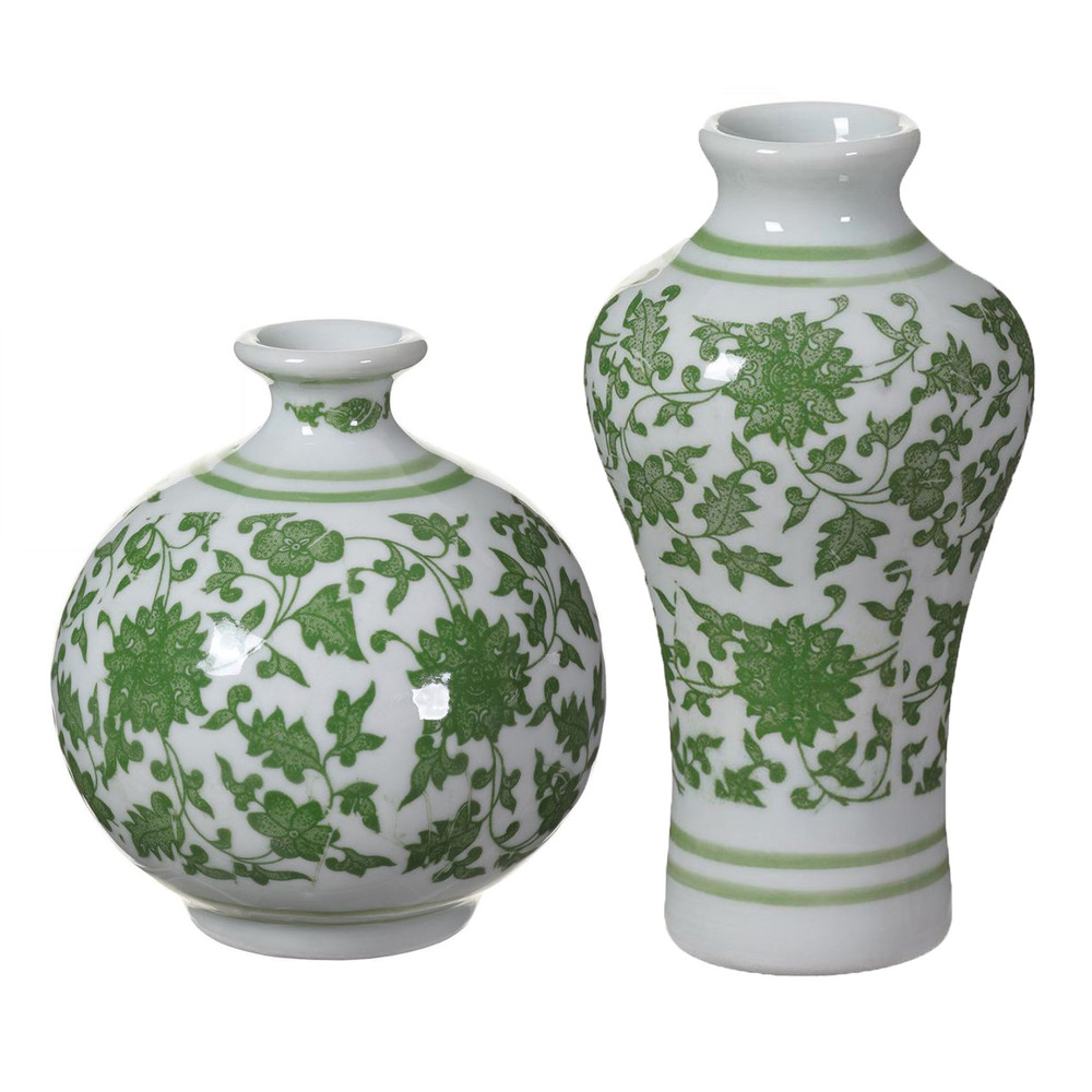 Green & White Ceramic Bud Vase | The Shops at Colonial Williamsburg