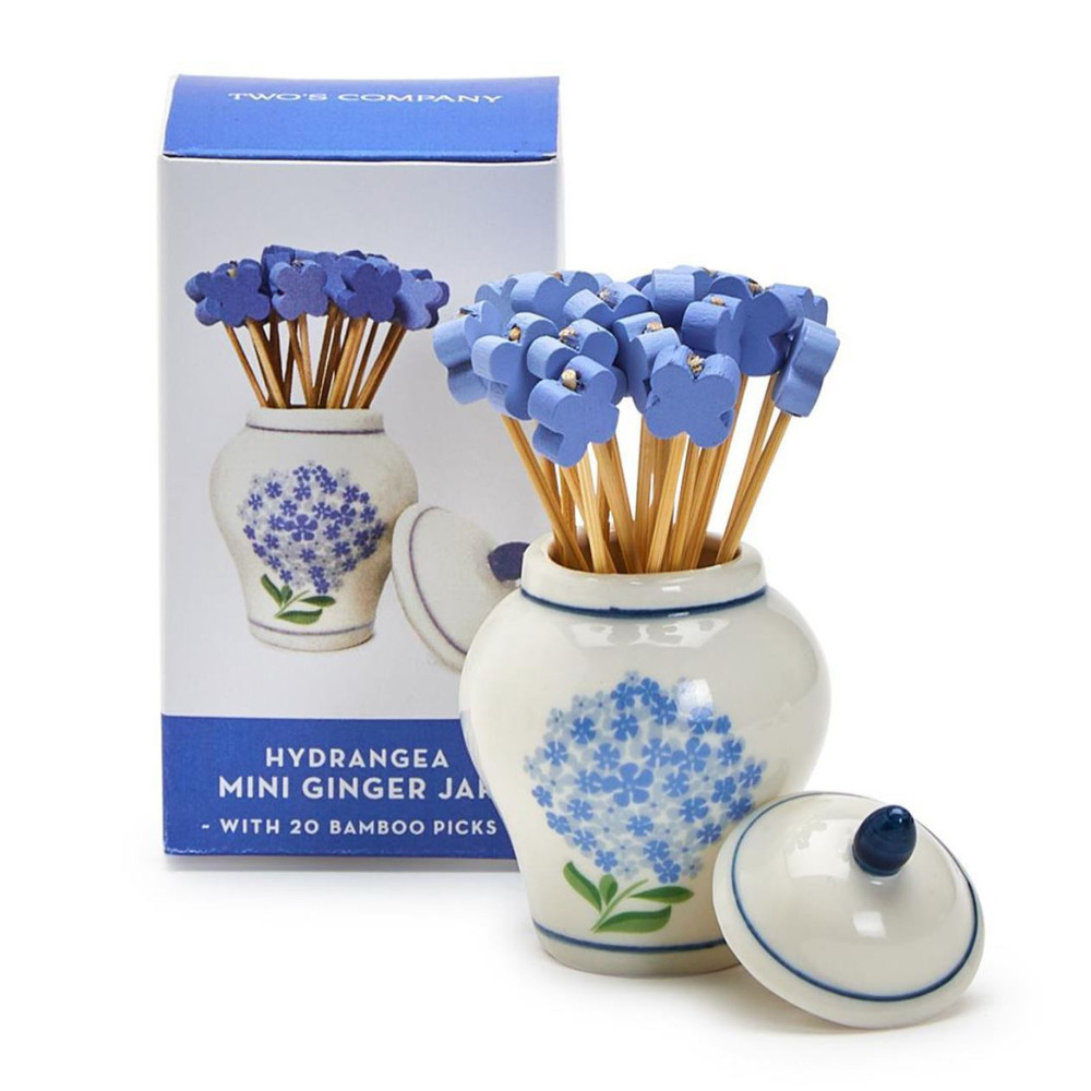 Blue Hydrangea Ginger Jar and Cocktail Picks Set | The Shops at Colonial Williamsburg