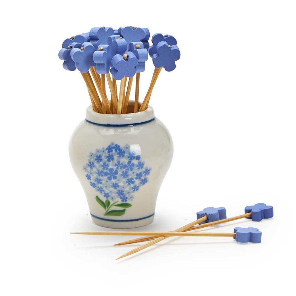 Blue Hydrangea Ginger Jar and Cocktail Picks Set | The Shops at Colonial Williamsburg