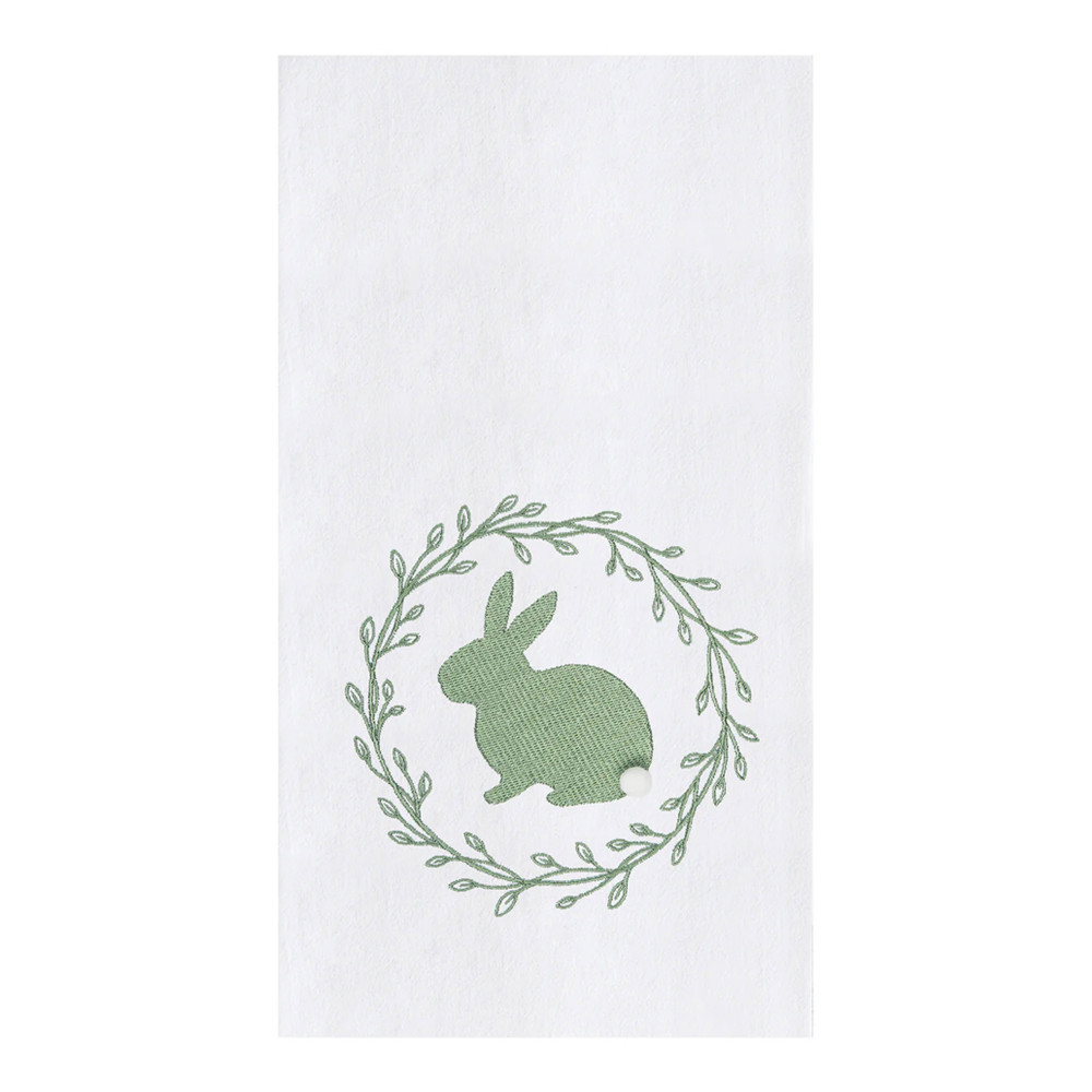Spring Greens Embroidered Bunny Kitchen Towel | The Shops at Colonial Williamsburg