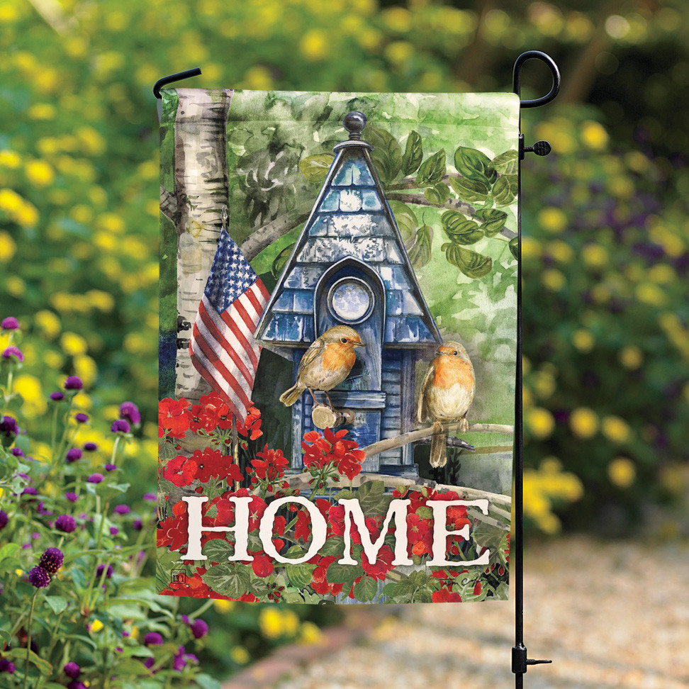 Patriotic Birdhouse Garden Flag
