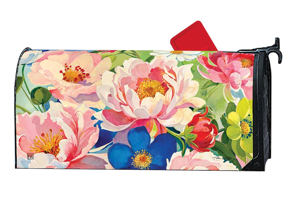 Pink Peony Bouquet MailWrap Mailbox Cover