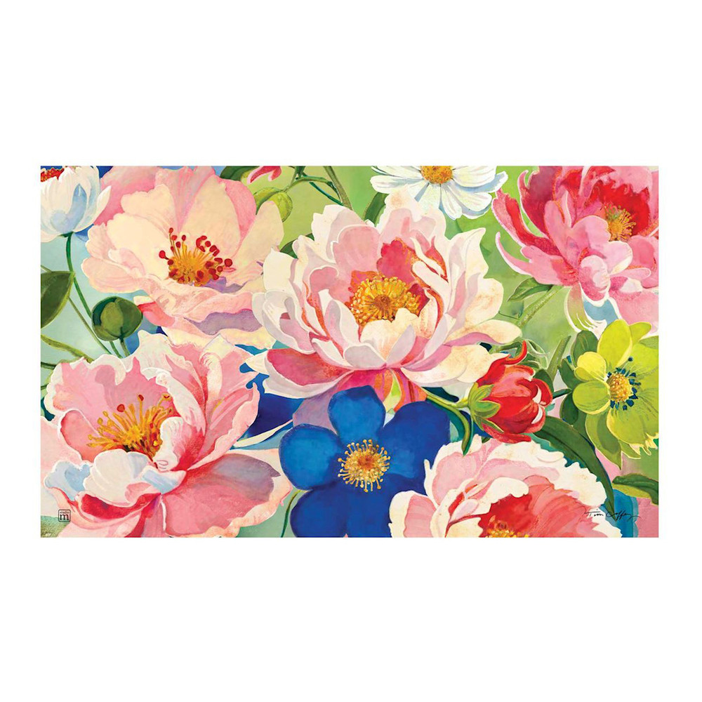 Pink Peony Bouquet MatMate Doormat Insert | The Shops at Colonial Williamsburg