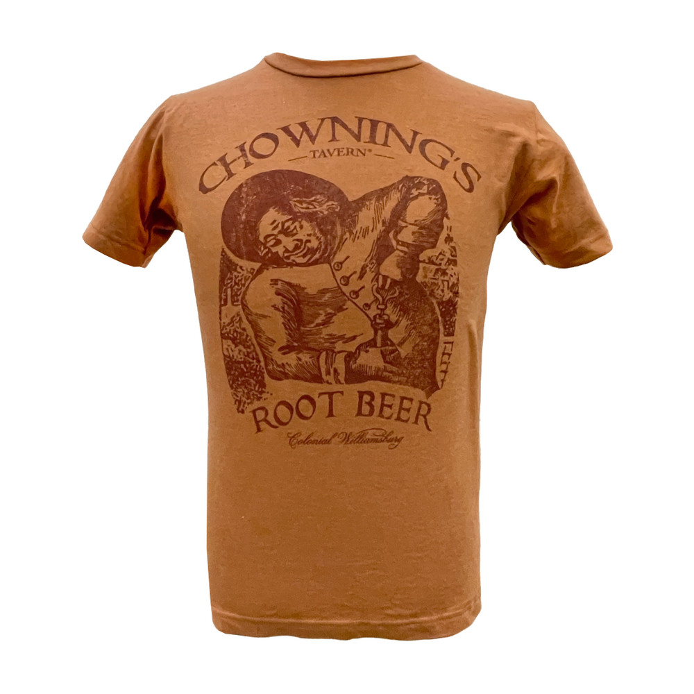 Chowning's Tavern Root Beer Adult T-Shirt - Heathered Rust Orange | The Shops at Colonial Williamsburg
