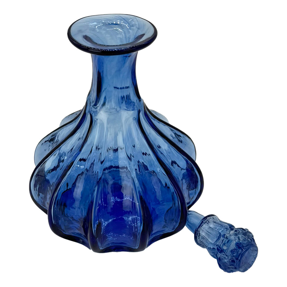 12-Ribbed Genie Cobalt Blue Glass Decanter | The Shops at Colonial Williamsburg