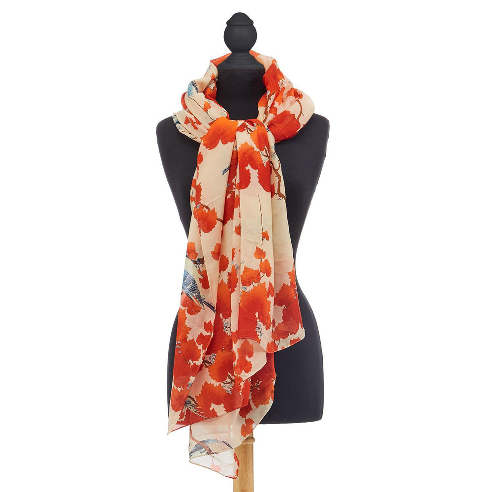 Red Blossom Branch Viscose & Modal Scarf | The Shops at Colonial Williamsburg