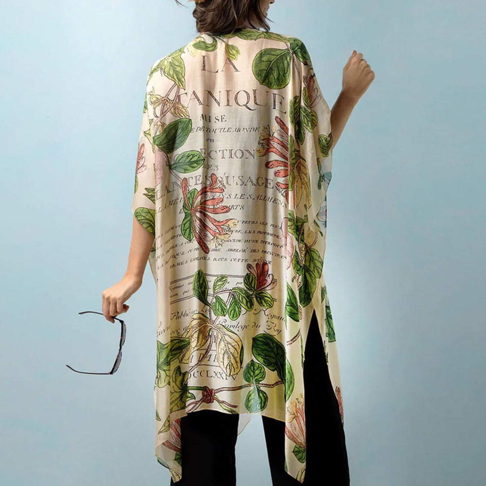 Honeysuckle Garden Multicolored Viscose & Modal Kimono | The Shops at Colonial Williamsburg